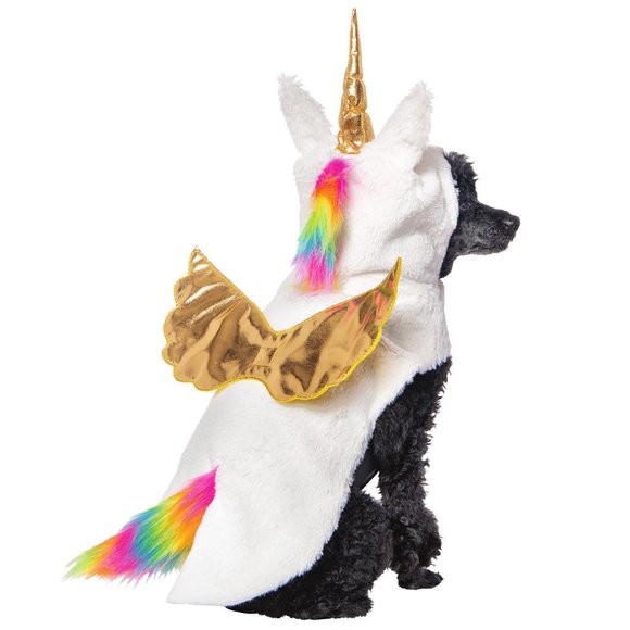 Unicorn Small Dog or Cat Plush Fuzzy Halloween Dress Up Pet Costume NWT Size XS